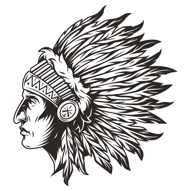 Vector Gratis native american indian chief head illustration