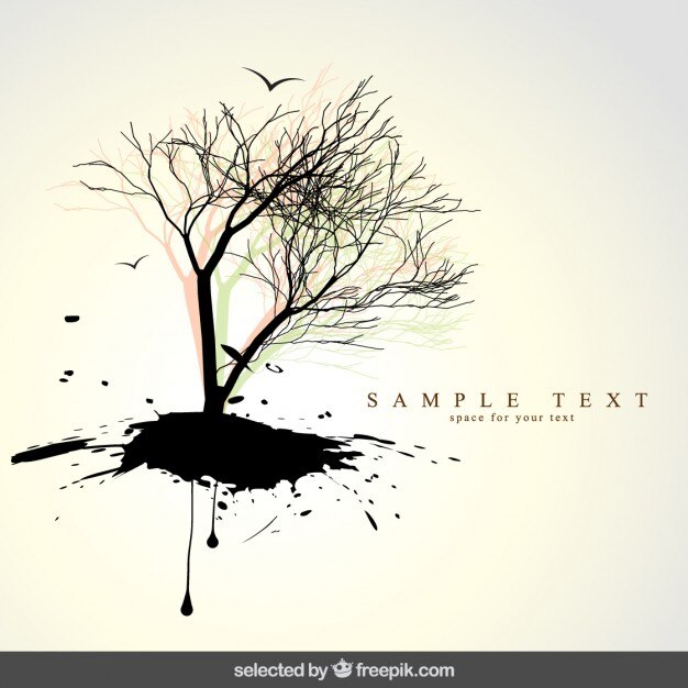 Vector Gratis natural background with tree silhouette