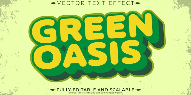 Vector Gratis natural editable text effect editable green and eco text style