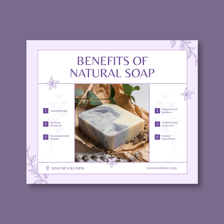 Vector Gratis natural soap facebook post template design