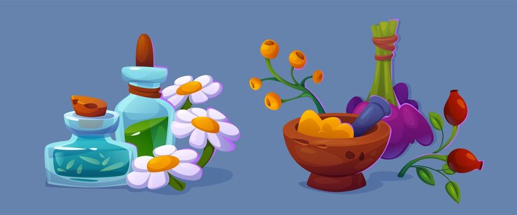 Vector Gratis naturopathy medicine herbal plant and flower
