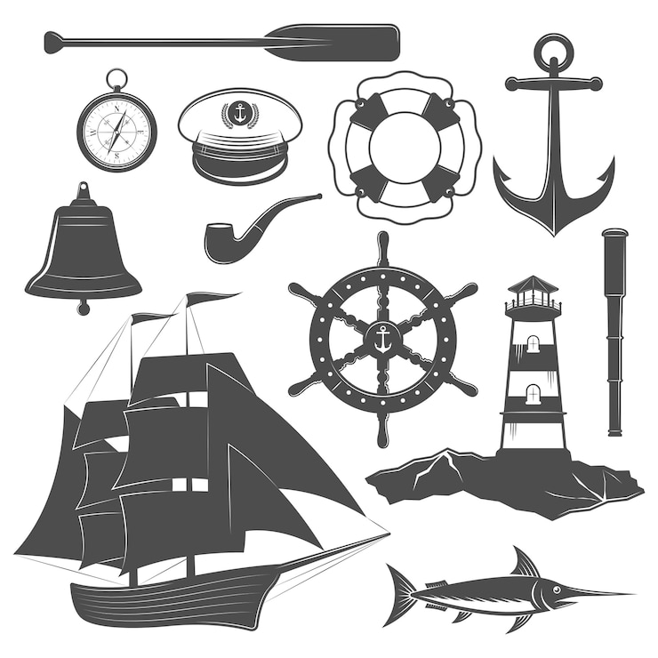 Vector Gratis nautical icon set