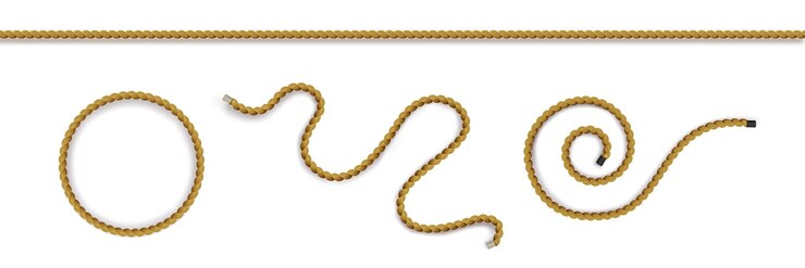 Vector Gratis nautical ropes set isolated on white background