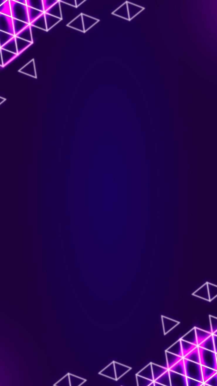 Vector Gratis neon geometric border on a dark purple social story template vector