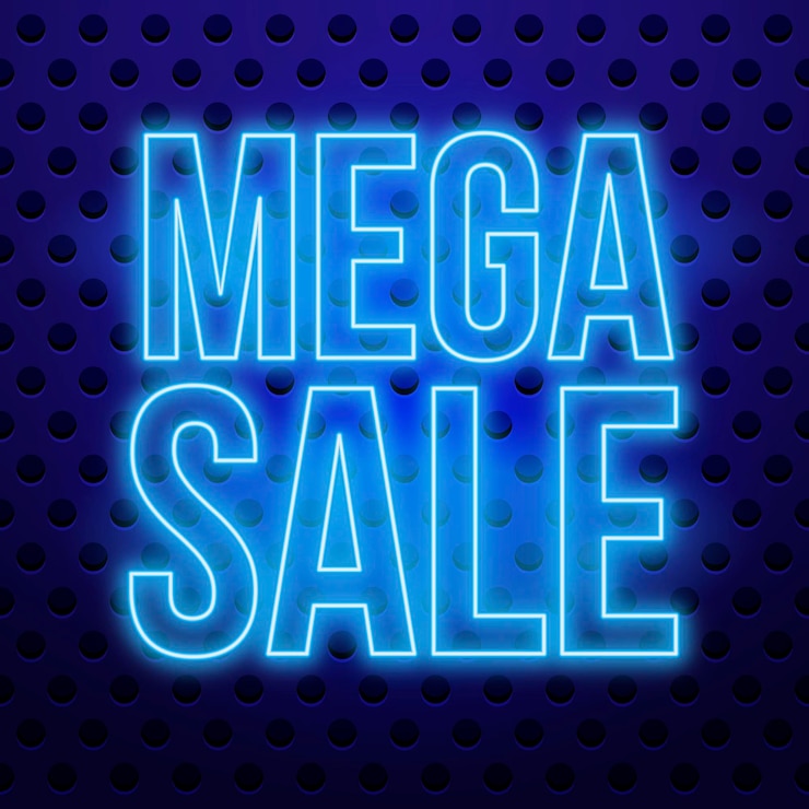 Vector Gratis neon glowing sale sign