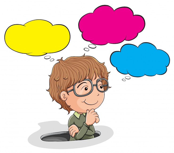 Vector Gratis nerd boy with speech balloon