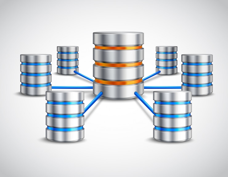 Vector Gratis network database concept