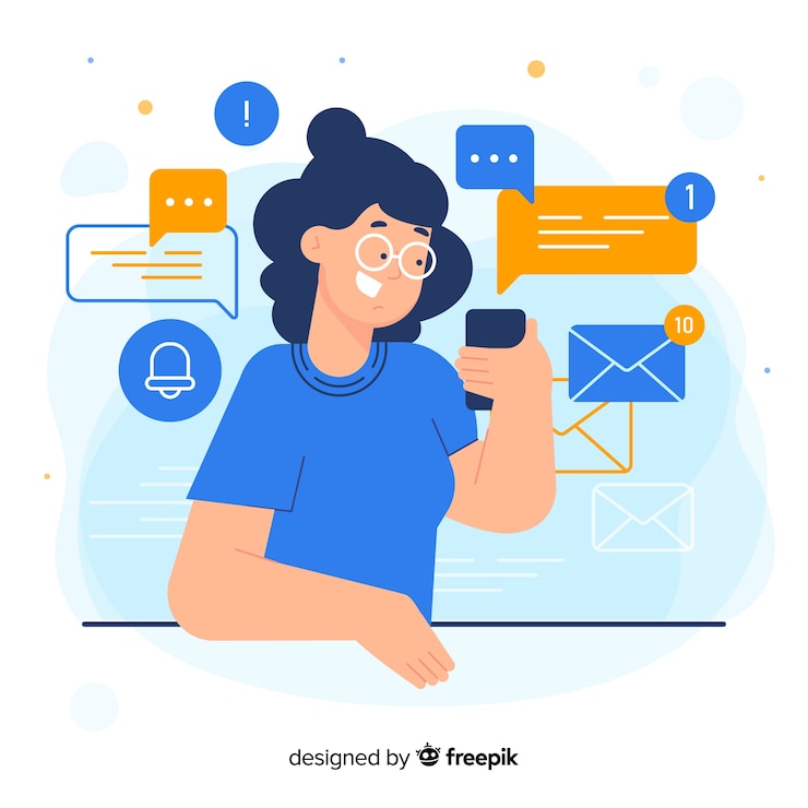 Vector Gratis new message concept for landing page