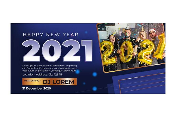 Vector Gratis new year 2021 banner concept