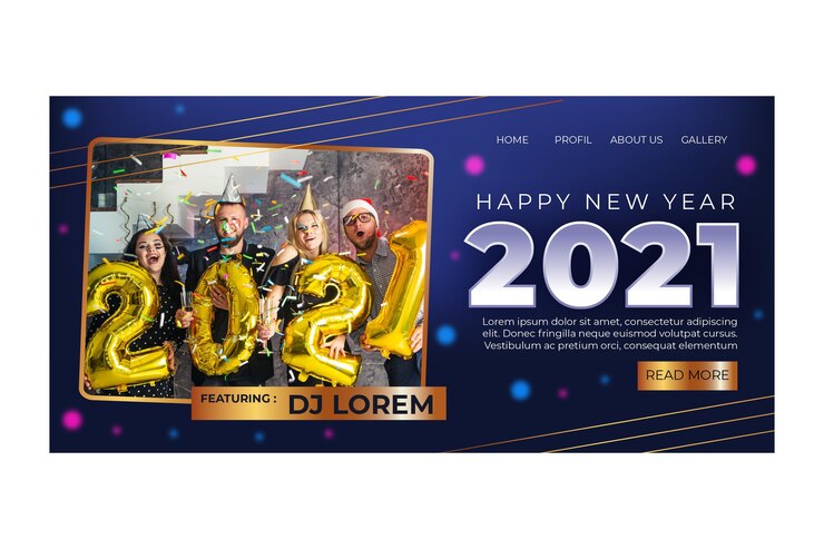 Vector Gratis new year 2021 landing page