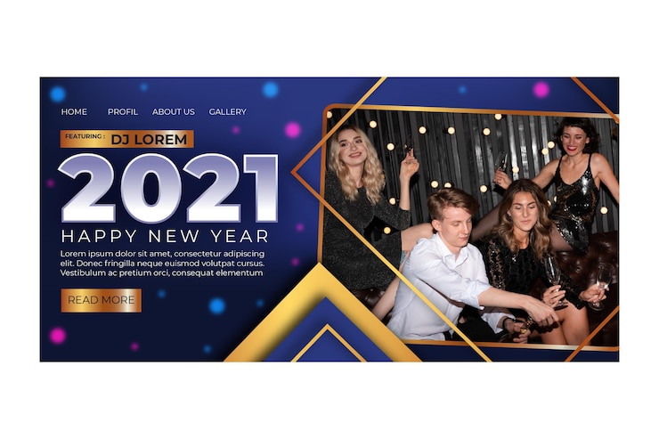 Vector Gratis new year 2021 landing page