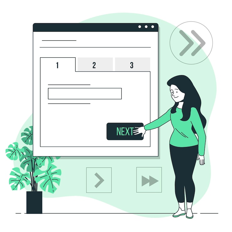 Vector Gratis next option concept illustration