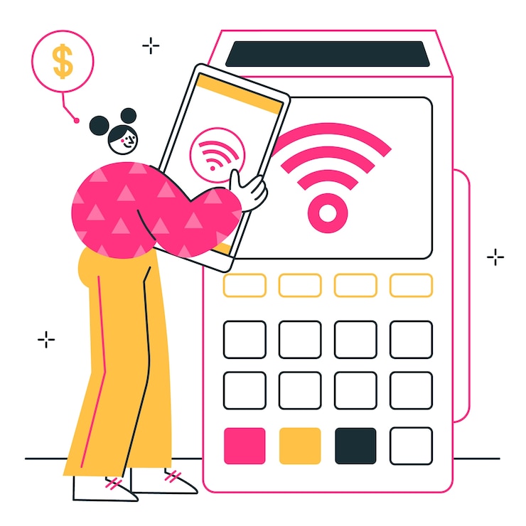 Vector Gratis nfc technology concept illustration