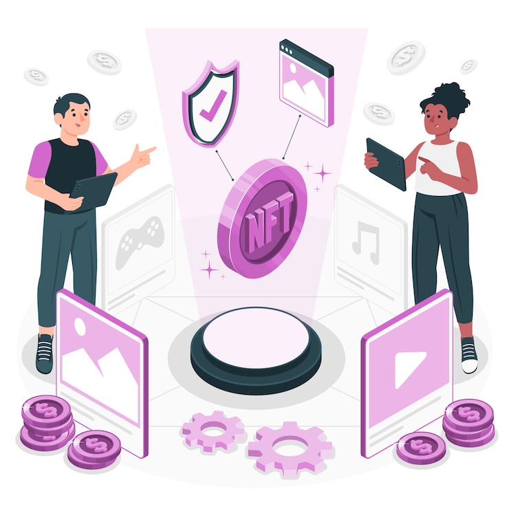 Vector Gratis nft concept illustration