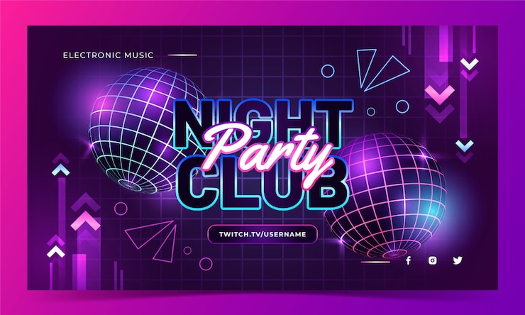 Vector Gratis night club party twitch background