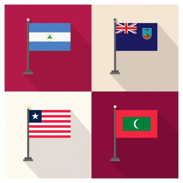 Vector Gratis nikaragua montserrat liberia dan maladewa