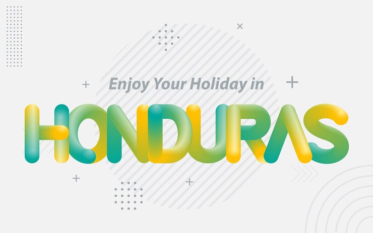 Vector Gratis nikmati liburan anda di honduras tipografi kreatif dengan ilustrasi vektor efek campuran 3d