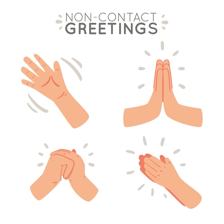 Vector Gratis non-contact greetings gestures against the virus