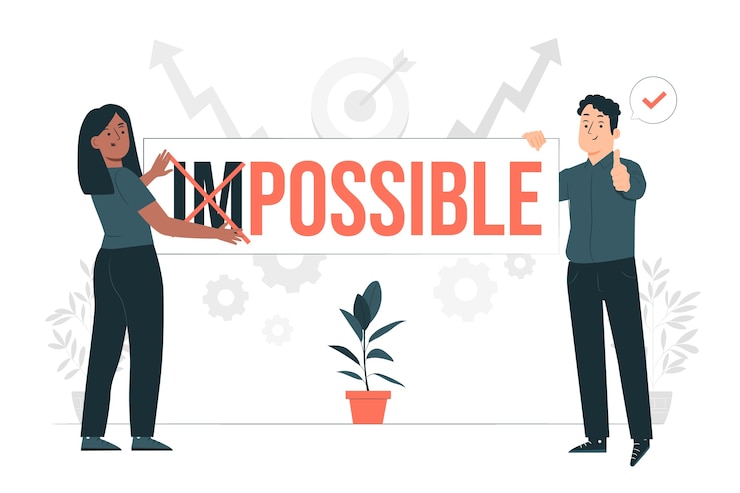 Vector Gratis not impossible concept illustration