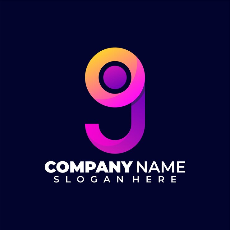 Vector Gratis number 9 modern logo