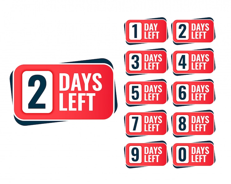 Vector Gratis number of days left sticker design