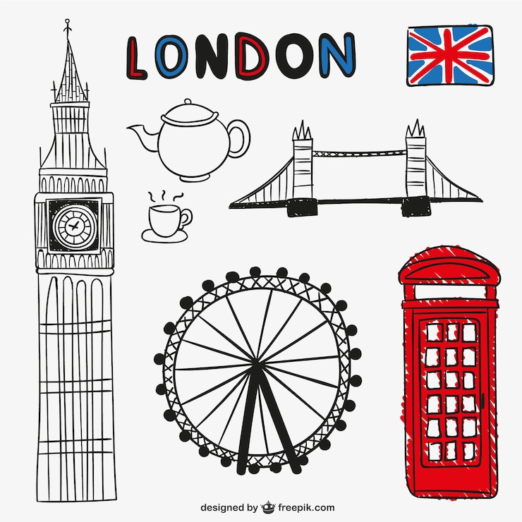 Vector Gratis objek dan landmark london
