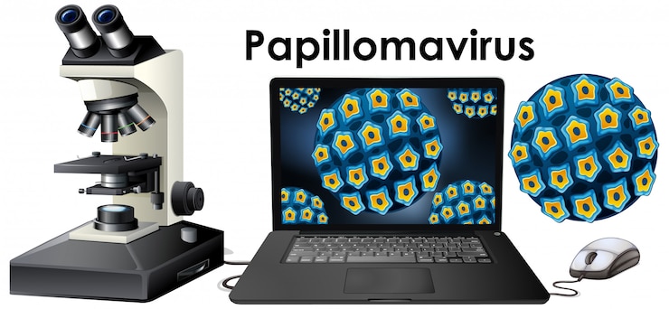 Vector Gratis objek terisolasi close up dari virus bernama papillomavirus