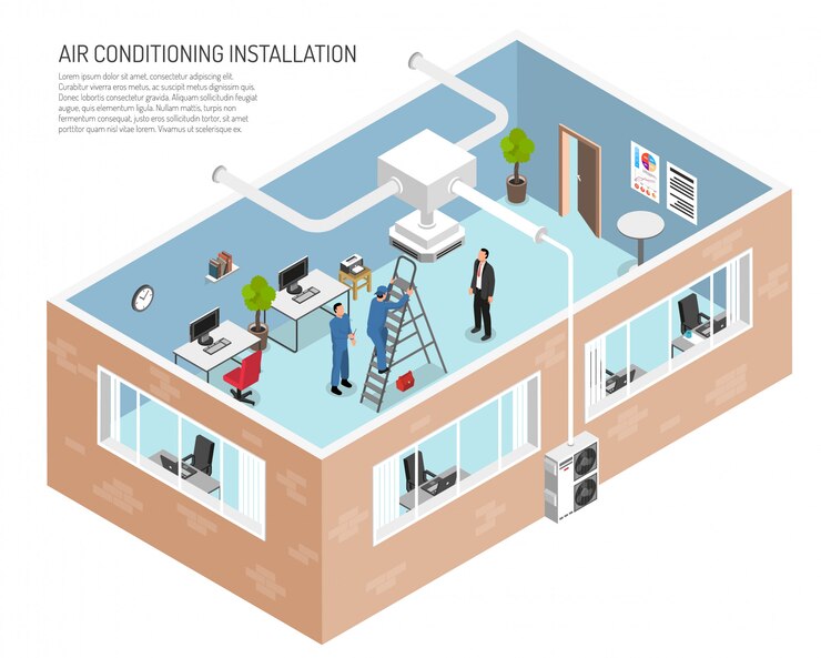 Vector Gratis office conditioning system illustration
