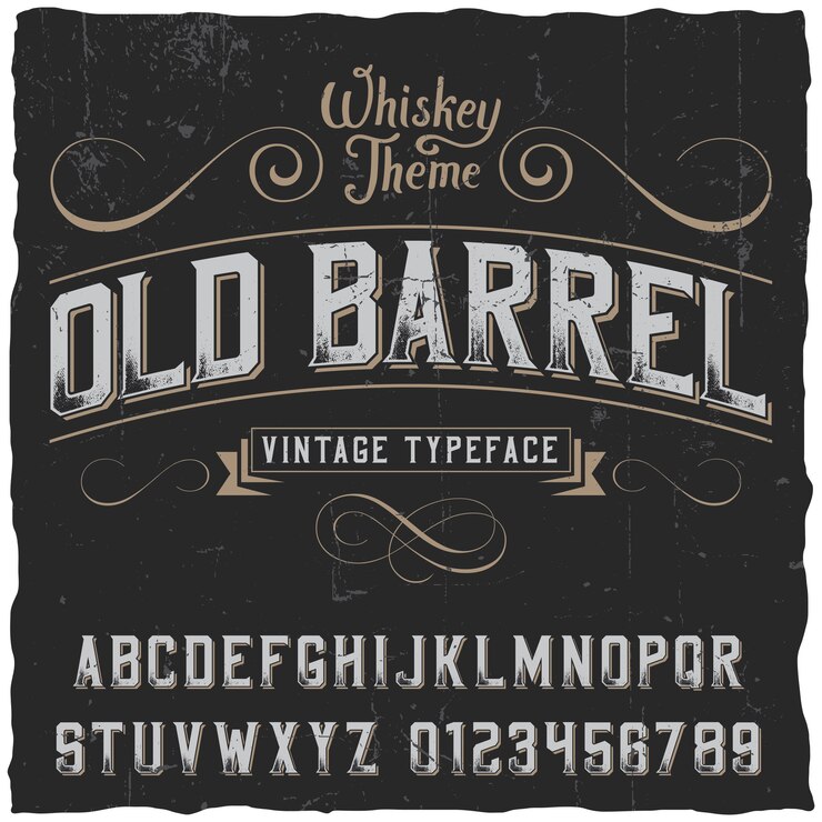 Vector Gratis old barrel poster with decoration and ribbon in vintage style