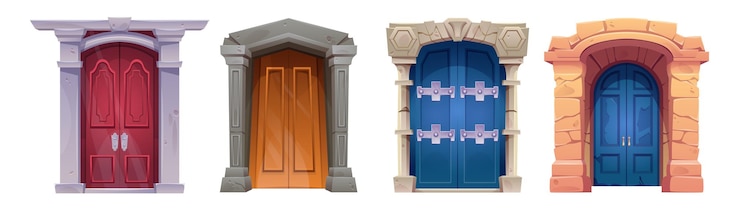 Vector Gratis old medieval castle wooden door