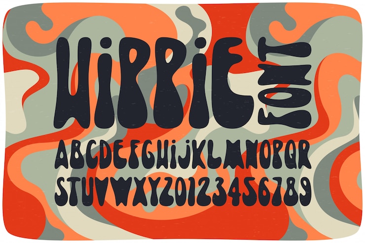 Vector Gratis old school font set with abstract background