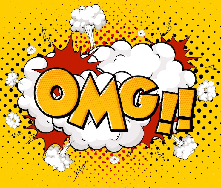 Vector Gratis omg wording comic speech bubble on burst