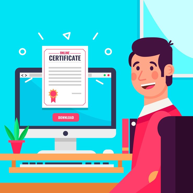 Vector Gratis online certification with student