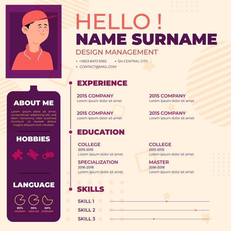 Vector Gratis online cv concept