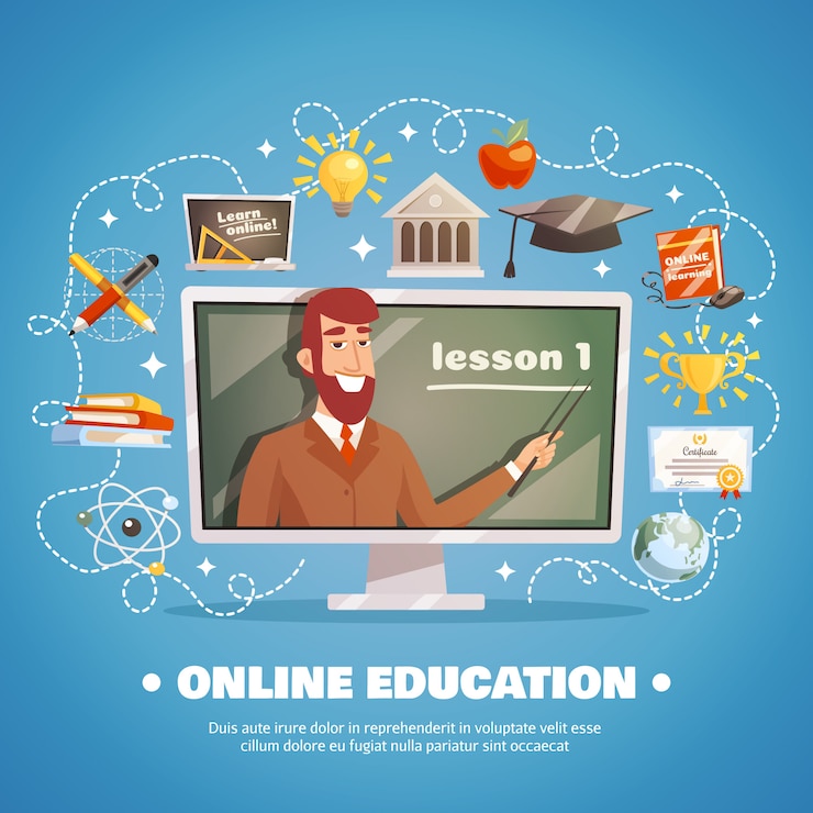 Vector Gratis online education design concept