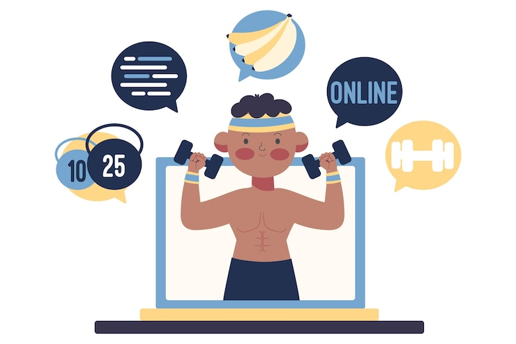 Vector Gratis online personal trainer illustrated concept