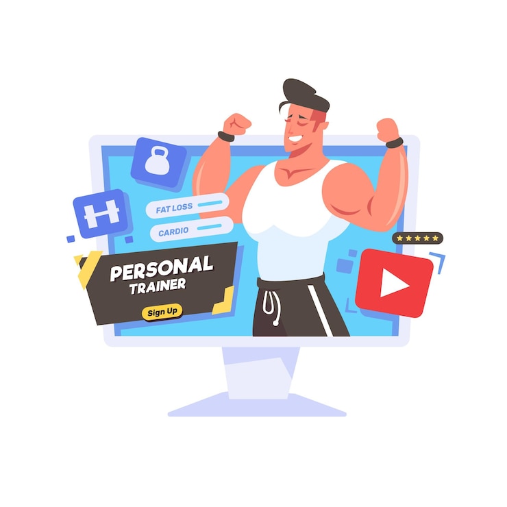 Vector Gratis online personal trainer