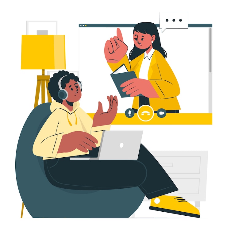 Vector Gratis online tutor concept illustration