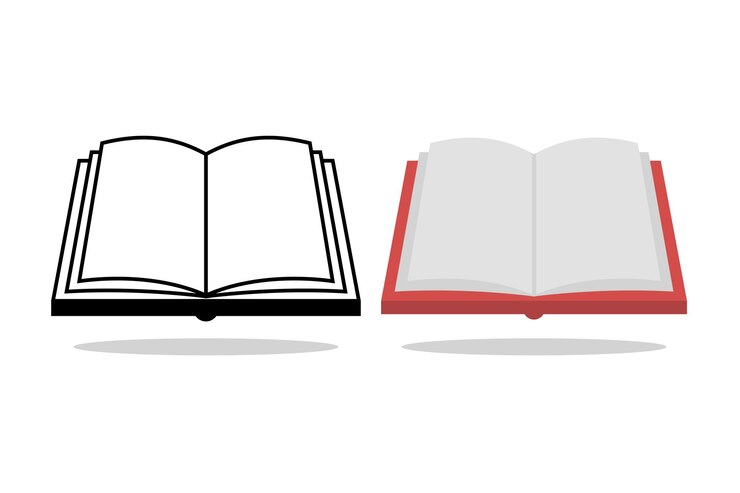Vector Gratis open book 3d style outline and flat