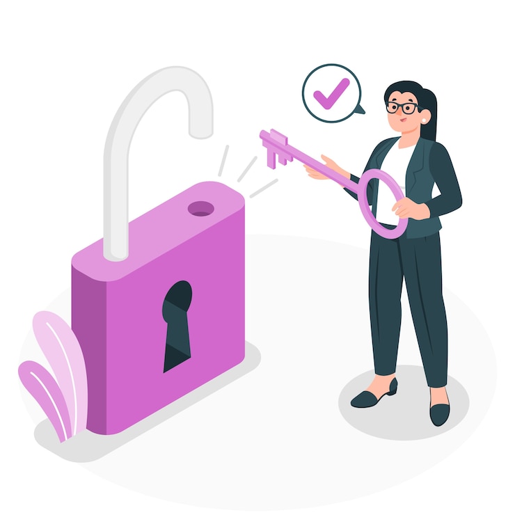 Vector Gratis open padlock concept illustration