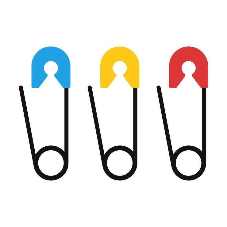 Vector Gratis open saftey pin multiple set