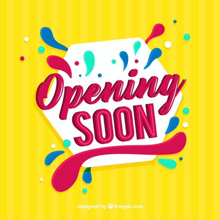 Vector Gratis opening soon background in flat style