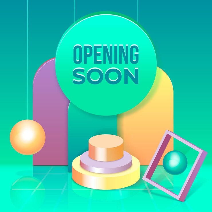 Vector Gratis opening soon with geometric shapes