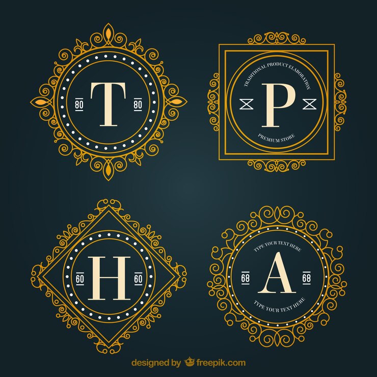 Vector Gratis oranamental logos with letters