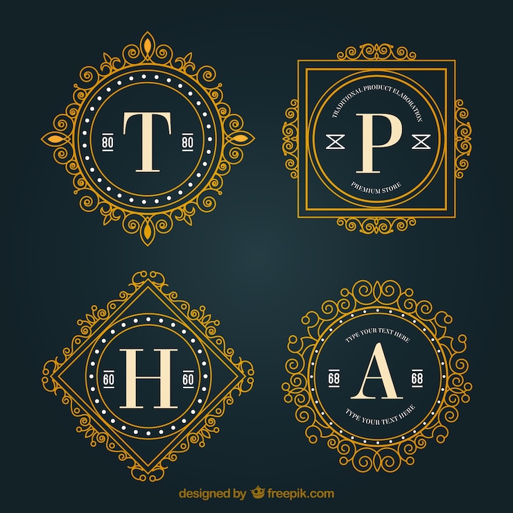 Vector Gratis oranamental logos with letters