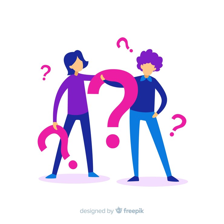 Vector Gratis orang datar memegang tanda tanya