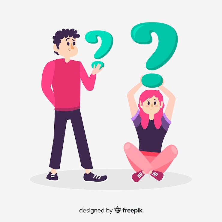 Vector Gratis orang datar memegang tanda tanya