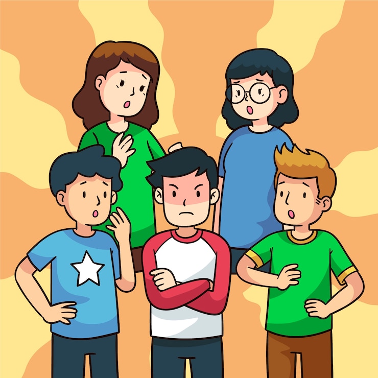 Vector Gratis orang marah di tengah kerumunan