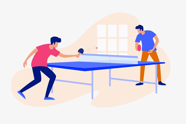 Vector Gratis orang-orang bermain tenis meja