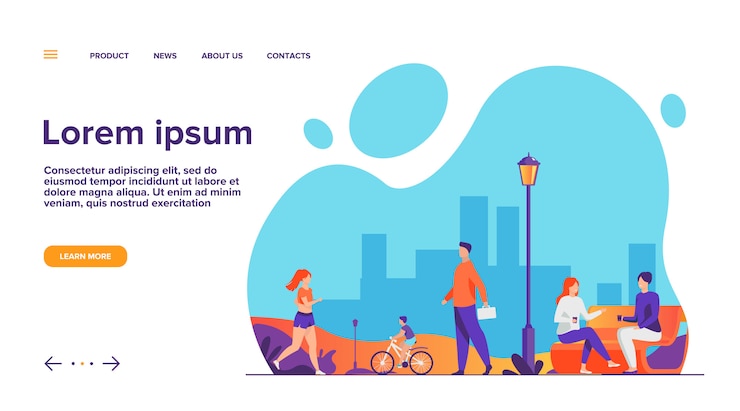 Vector Gratis orang-orang bersantai di taman di musim panas, ilustrasi vektor datar